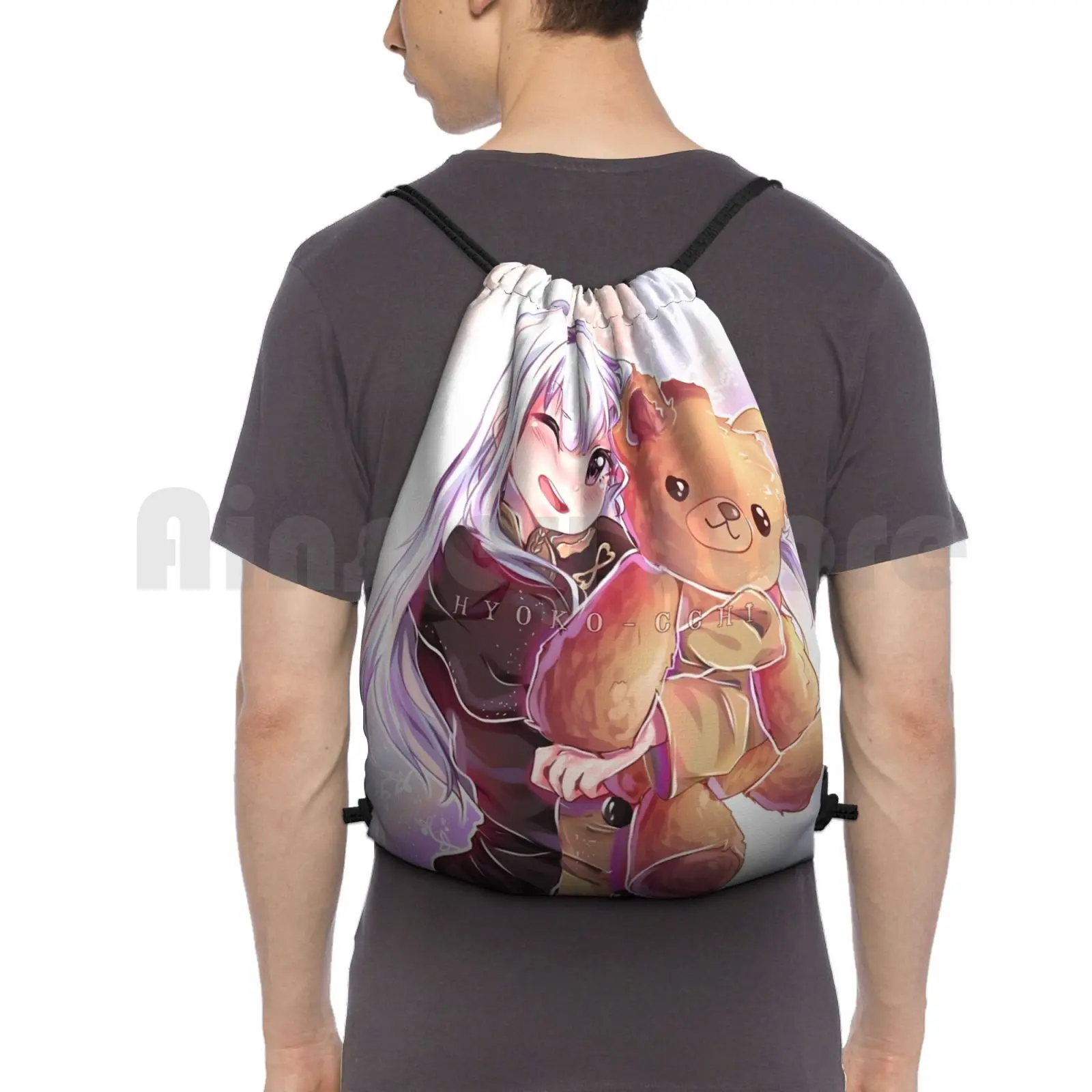 

Lysithea | Tight Hug Backpack Drawstring Bag Riding Climbing Gym Bag Lysithea Fire Emblem Fanart Anime Anime Girl Kawaii