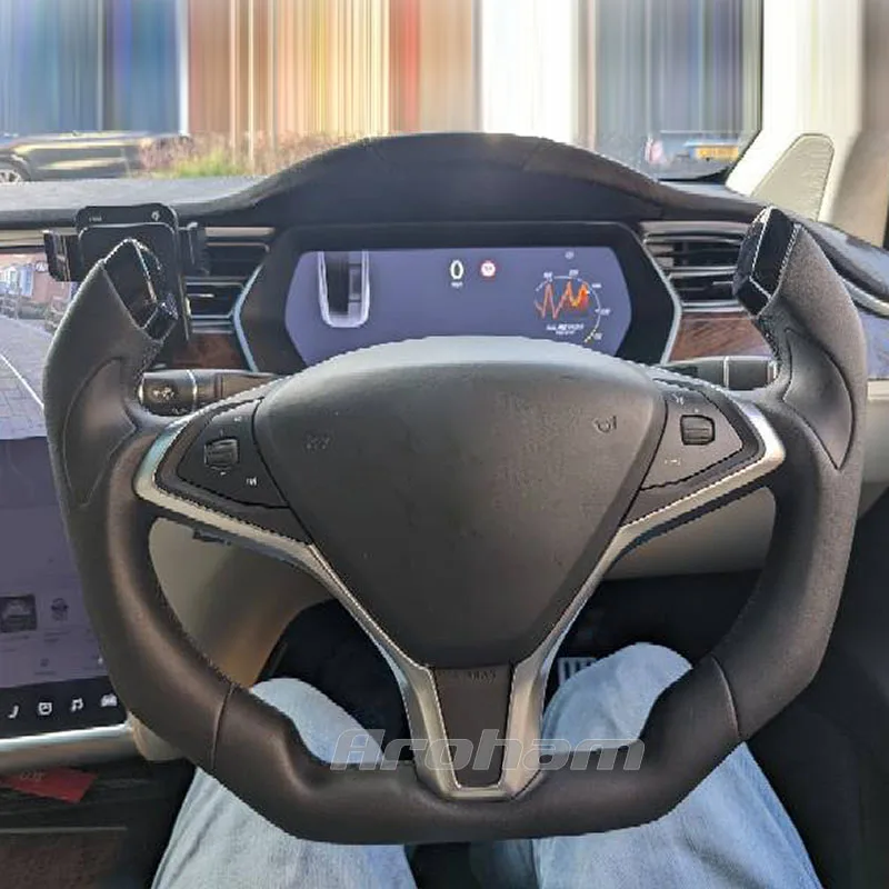 

Full Nappa Leather For Tesla Model X Model S Heating/ No Heating Yoke Pilot Steering Wheel Aroham Official