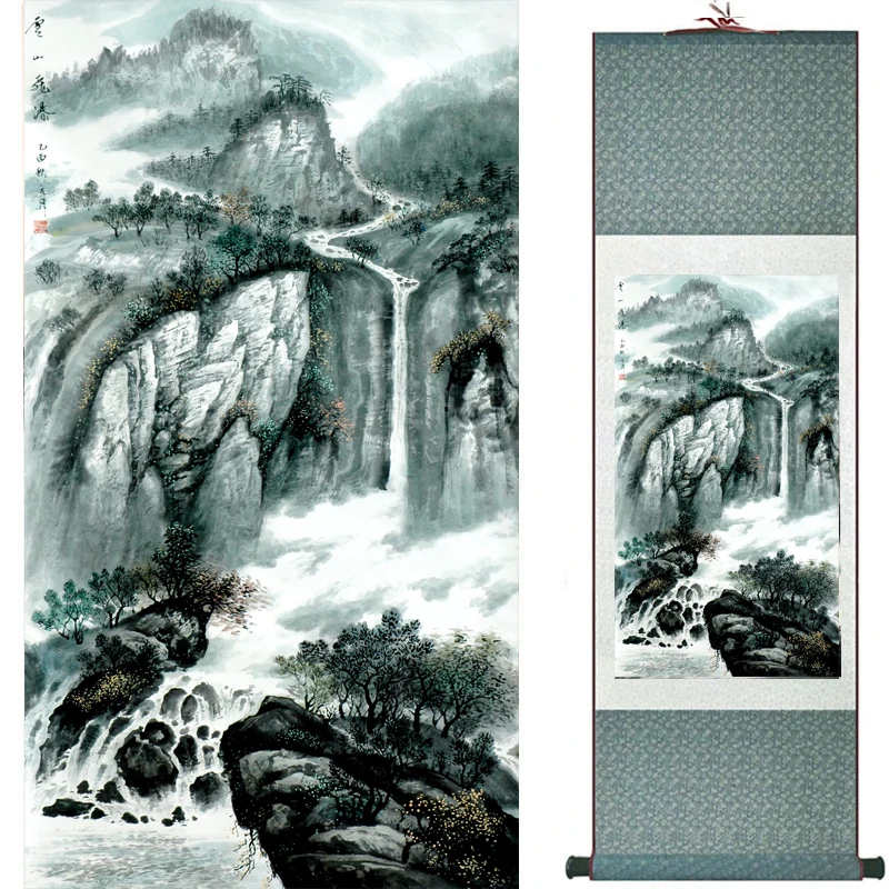 

landscape painting Home Office Decoration Chinese scroll painting mountain and River painting 2018082418