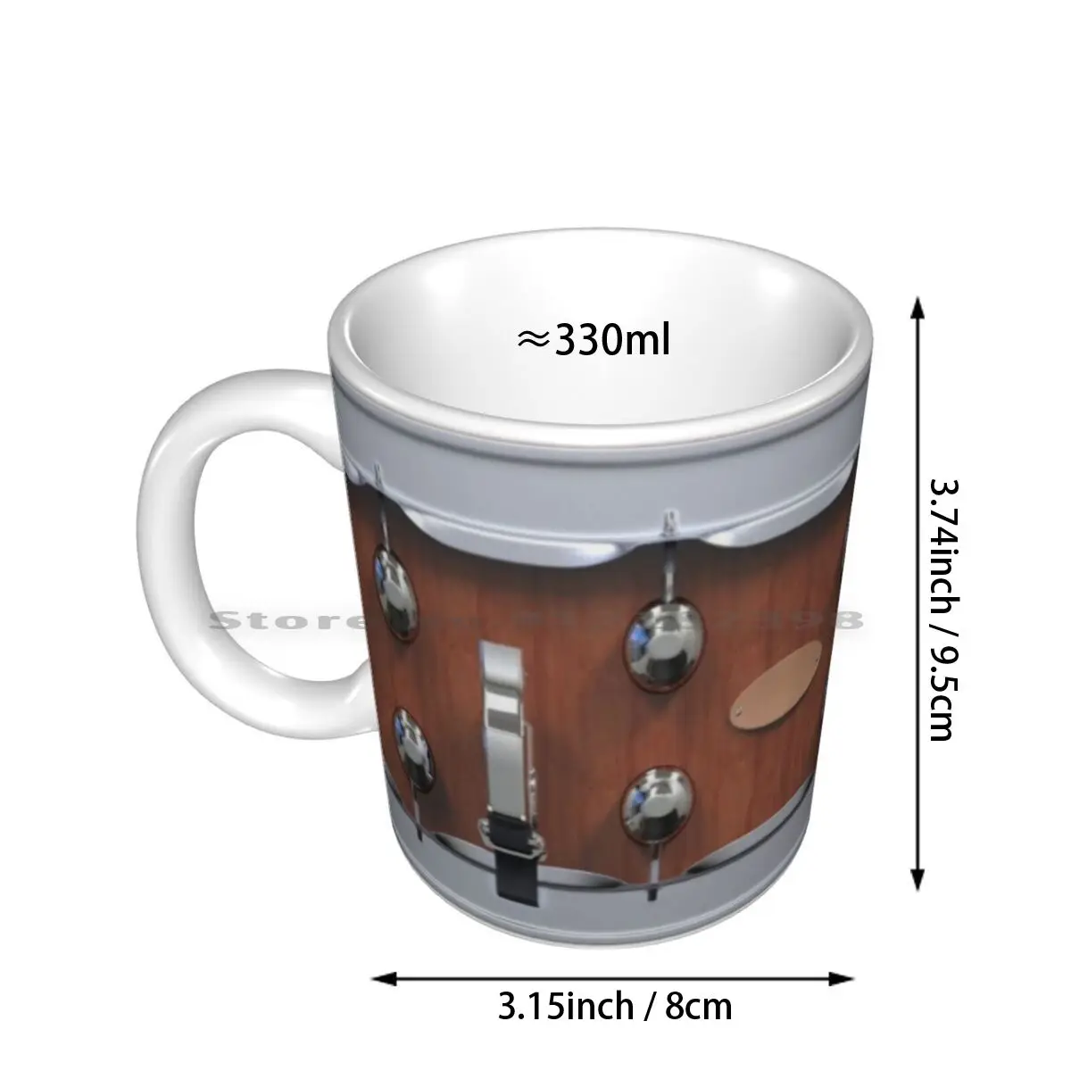 Snare Drum Mug - Wood Shell Ceramic Mugs Coffee Cups Milk Tea Mug Snare Drum Drums Creative Trending Vintage Gift Bottle Cup