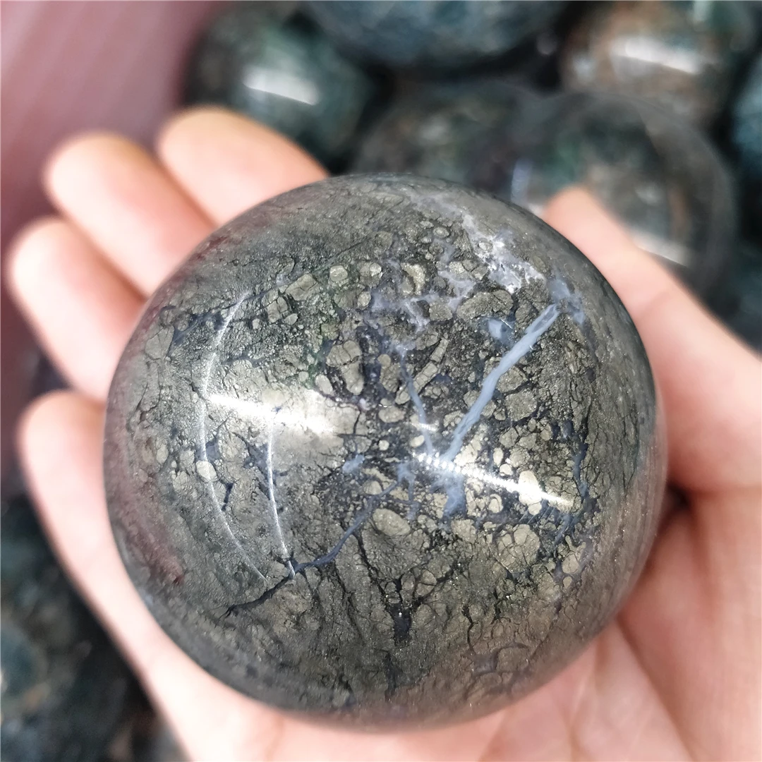 

New Products Rare Natural Pyrite Agate Symbiont Quartz Spheres Chalcopyrite Mineral Rocks Crystal Decorations Collection Stones