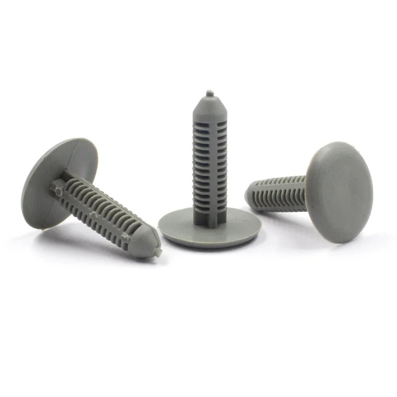 30Pcs gray Auto Fastener fit 8mm Hole Nylon Car Clips Fender Bumper Shield Retainer Plastic Rivet