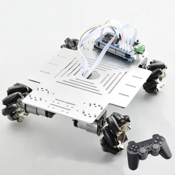 Kit de Chasis de coche Robot de ruedas Mecanum RC inteligente, plataforma Omni con controlador PS2 Mega2560 para Arduino Project, carga grande de 20kg