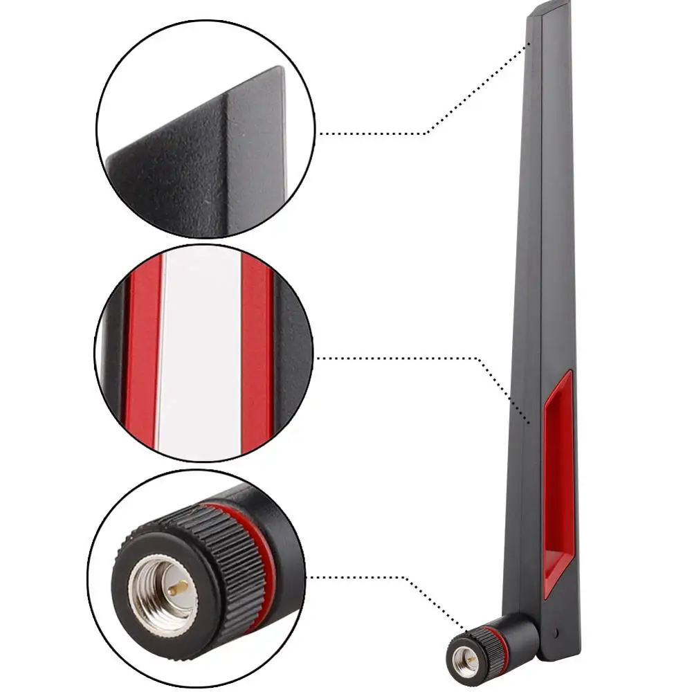 Antena WiFi universal para roteador WLAN, Dual Band RP SMA macho, impulsionador de sinal, 10dbi, 2.4G, 5.8Ghz, 1Pc