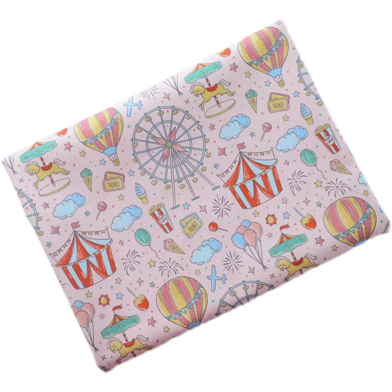 100% Cotton Digital Printed Theme Park Fabric Handmade Decoration Accessories clothes Bag Cushion Per Half Meter