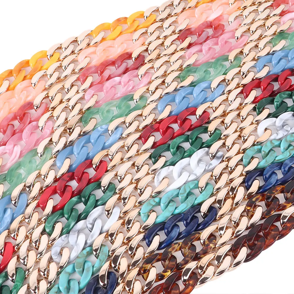 FishSheep Vintage CCB Acrylic Chain Choker Necklace for Women Boho Colorful Chunky Long Collares Necklace 2022 Fashion Jewelry
