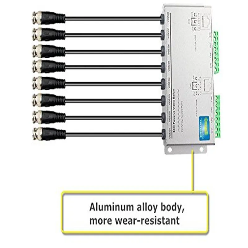 8-CH Passive Video Balun Transceiver, HD 720P/1080P RJ45 BNC UTP Cable Video Transmission for CCTV Camera DVR