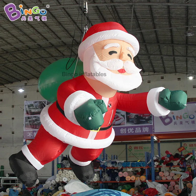 Inflatable Climbing Santa Claus 3m High Cartoon Advertising Father Christmas for Outdoor Building Decoration