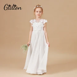 Appliques Flower Girl Dress First Communion Graduation Wedding Ceremony Birthday Evening Party Ball Pageant Prom Banquet For Kid