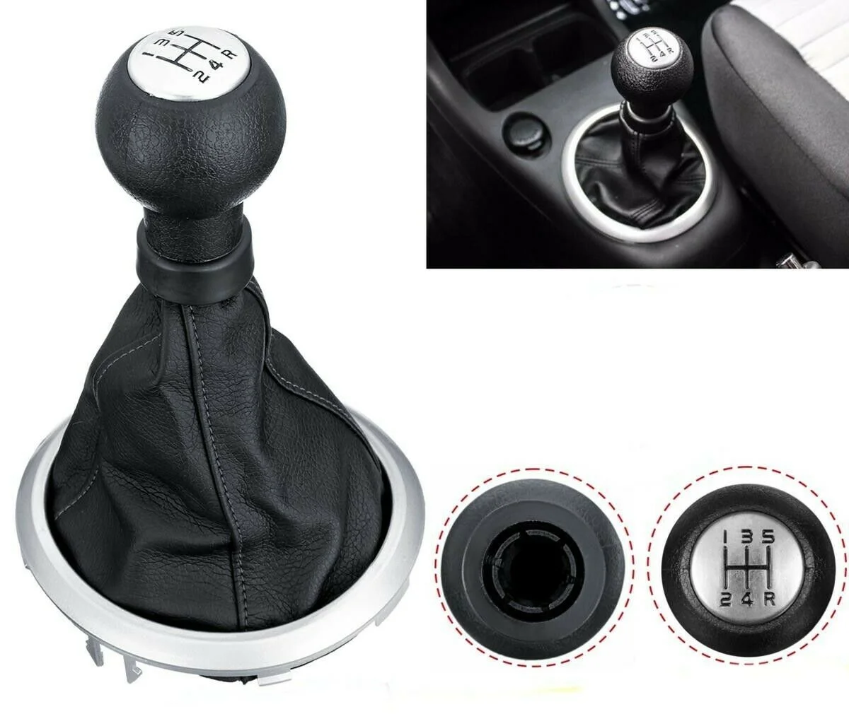 Cubierta Funda para palanca de cambios universal negro coche automóvil marchas Collares cambio de