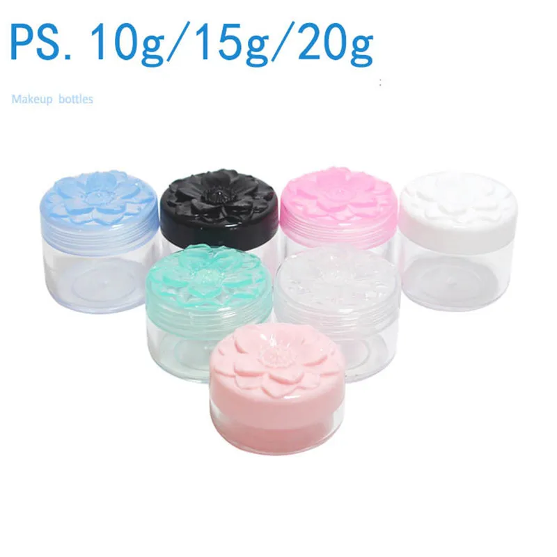 100PCS*10/15/20G Cream Jar Plastic Makeup Packing Small Empty Cosmetic Container Sample Eyeshadow Cream Canister Mask Refillable