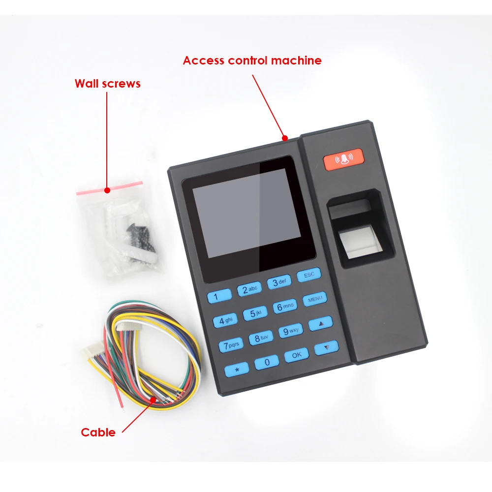 Máquina de asistencia de 2,4 pulgadas, reconocimiento de tarjeta Rfid, reloj de tiempo, grabadora de comprobación de empleado, multilenguaje