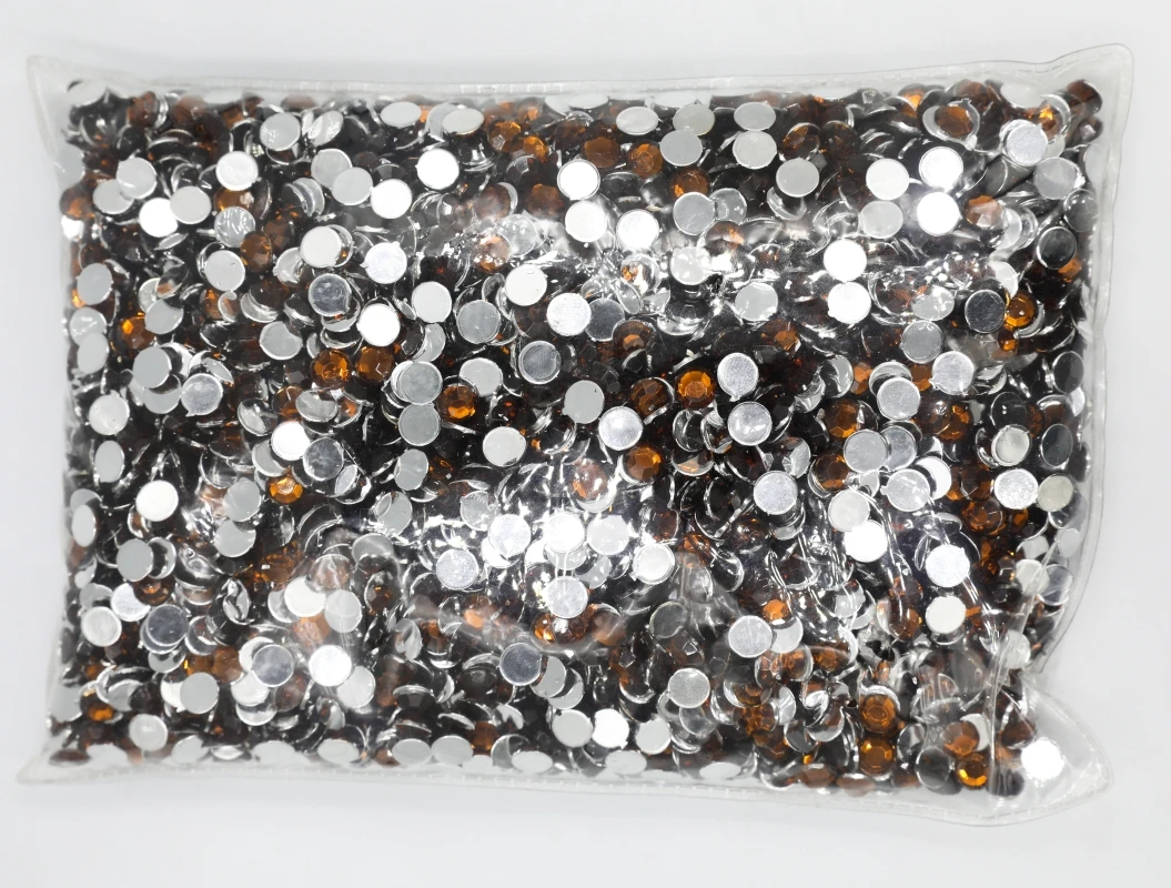 Dark Coffee Color 1.5~12mm Flat Back Round Acrylic Rhinestones Beads,3D Acrylic Nail Art / Garment Decoration