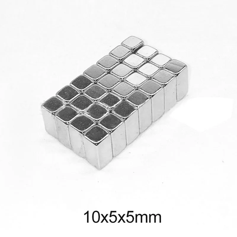 

20/50/100/200/300pcs 10x5x5 Block Super Powerful Magnets 10x5mm Permanent Magnet sheet 10x5x5mm Strong Neodymium Magnet 10*5*5