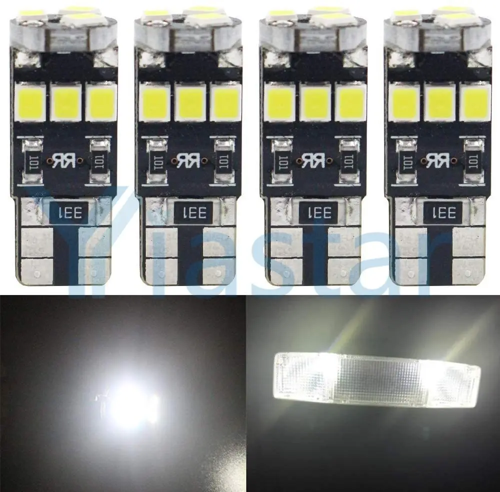 

Yistar 100pcs Wholesale LED CAR T10 9SMD 2835 LED Bulbs 194 168 LED T10 W5W Canbus For LED Car Interior Map lights Dome lights