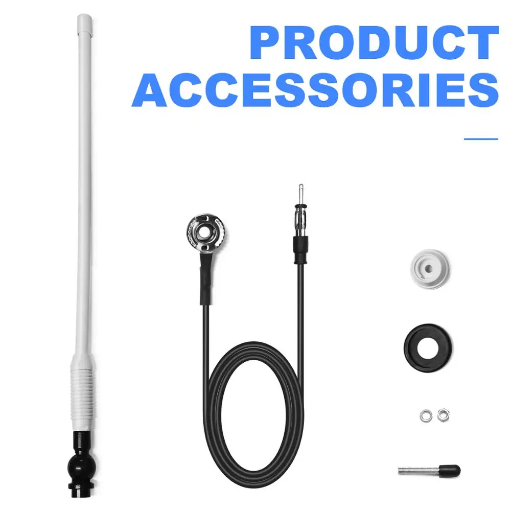 Waterproof Marine Boat Radio Antenna Rubber Duck Dipole Flexible Marine FM AM Modulators White For ATV UTV RV Car Yacht Tractor