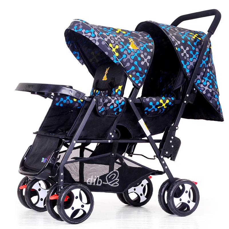 Baby transport Folding bicycle rear seat ba'b'y seat twin stroller back and forth sit light can sit double size baby stroller