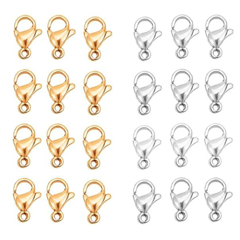 

20Pcs Stainless Steel 9/10/11/12/13/15mm Nickel-Free Lobster Clasps Hooks Connector for DIY Jewelry Findings Materials Supplies