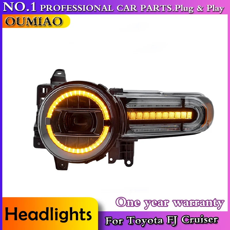 LED المصابيح الأمامية لتويوتا FJ كروزر بنز نوع LED 2007-2020 المصباح رئيس مصباح DRL إشارة العارض عدسة السيارات