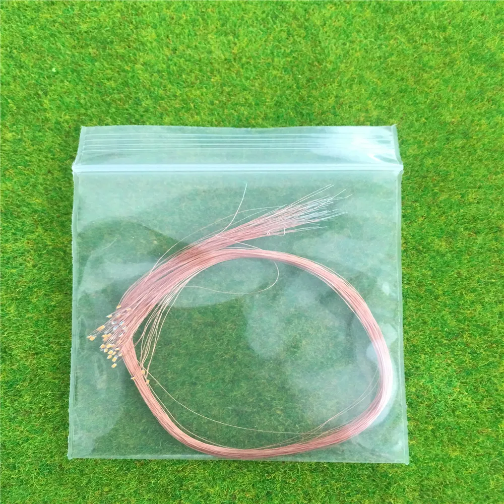 ジオラマ照明用ledライトモデル,50個,0402 smd,honooスケール,はんだ付け済み,マイクロワイヤー,20cm