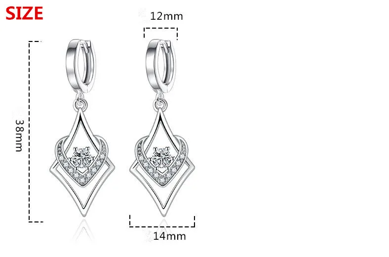 New Arrival 925 Silver Needle Trendy Water Drop Shine Cubic Zirconia Female Hanging Drop Earrings Anti Allergy Cheap Gifts