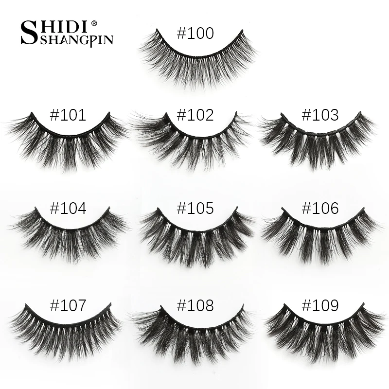 SHIDISHANGPIN Fluffy Mink Eyelashes ขนตาปลอม10/100/200PCS ขายส่งรายการขนตาจำนวนมาก Soft Fake Eye Lashes แพคเกจขนตาธรรมชาติ