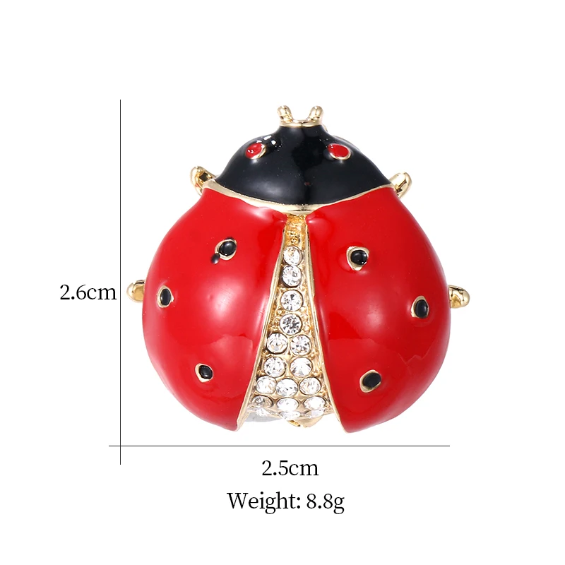 Baiduqiandu Brand New Arrival Enameled Ladybird Brooch Lapel Pins Apparel Jewelry Accessories