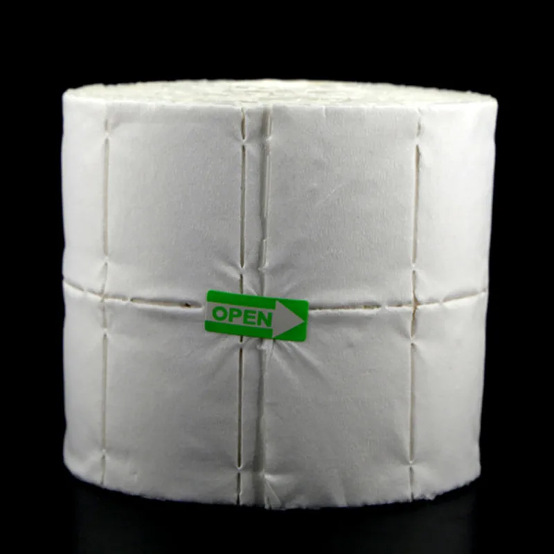 500 ピース/ロールネイルコットンワイプ UV ジェルネイルチップポリッシュリムーバークリーナー糸くず紙パッドソークネイルアートクリーニングマニキュアツール X0008