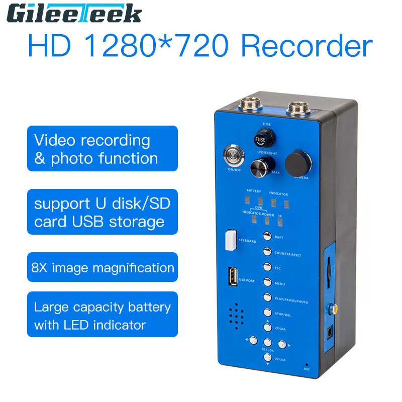 HD 1080P Camera Video Recorder H1L with 12PCS Night Vision Light Waterproof IP68 with DVR Video Pipe Inspection Equipment