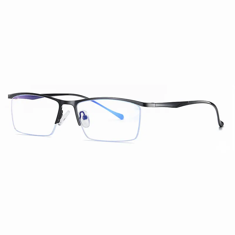 Half Rim Metal Frame Glasses, Business Style, Anti-Blue Light, Optical Spectacles, New Arrival