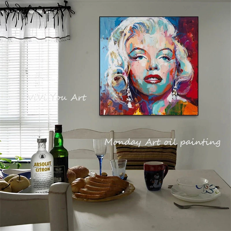 Canvas Paintings hand painted Marilyn Monroe oil painting Wall Art Pictures on canvas home decor Wall decoration for living room