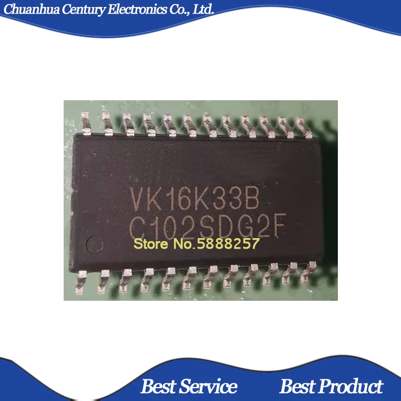 10 Pcs/Lot VK16K33B VK16K33 SOP24 Compatible to Replace HT16K33 SOP24 New and Original  In Stock