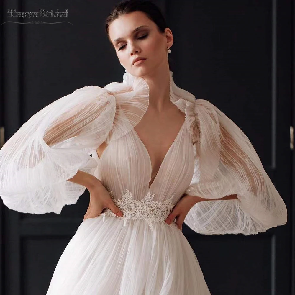 

Plisse Tulle Puff Detachable Sleeves Romantic Elegant Boho Wedding Sleeves Chic Free Size DG071