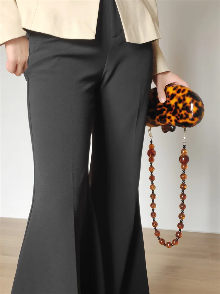 【Wander Lamar】Funky Vintage Irregular Leopard Hawksbill Turtle Color Acrylic Clutch Bag For Woman Party Evening