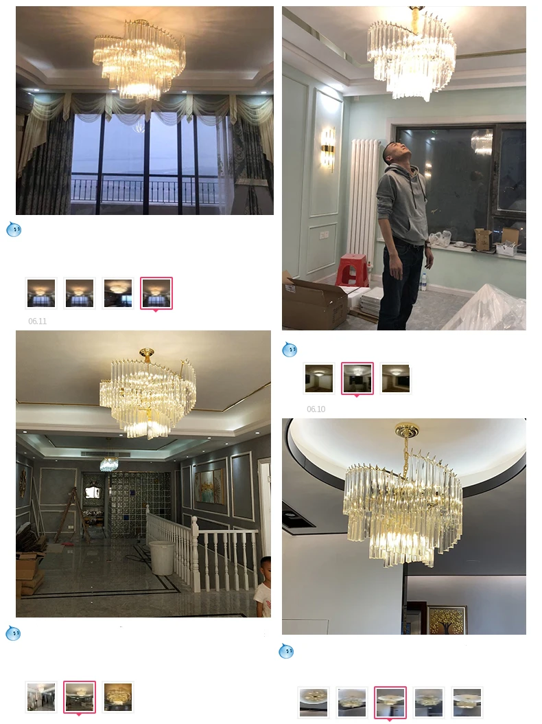 LED Dimmable Silver Gold Crystal Designer