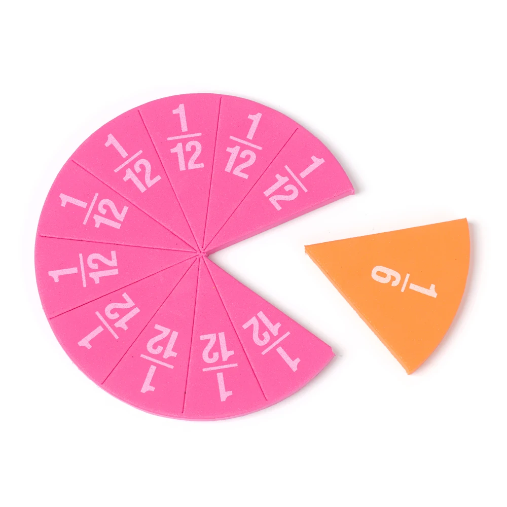 51Pcs EVA Round Shaped Fractions Instrument Montessori Math Educational Toys Math Teaching Gifts Student Learning Tool
