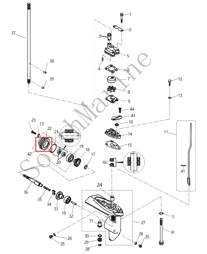 Boat Motor 93210-48214 Lower casing cover for Yamaha F4 F5 outboard motor 4-stroke