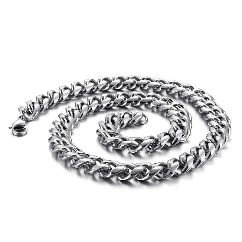 

KALEN 15mm Link Chain Chunky Necklace For Men Stainless Steel Cuban Choker Jewelry Accessories Free Gifts