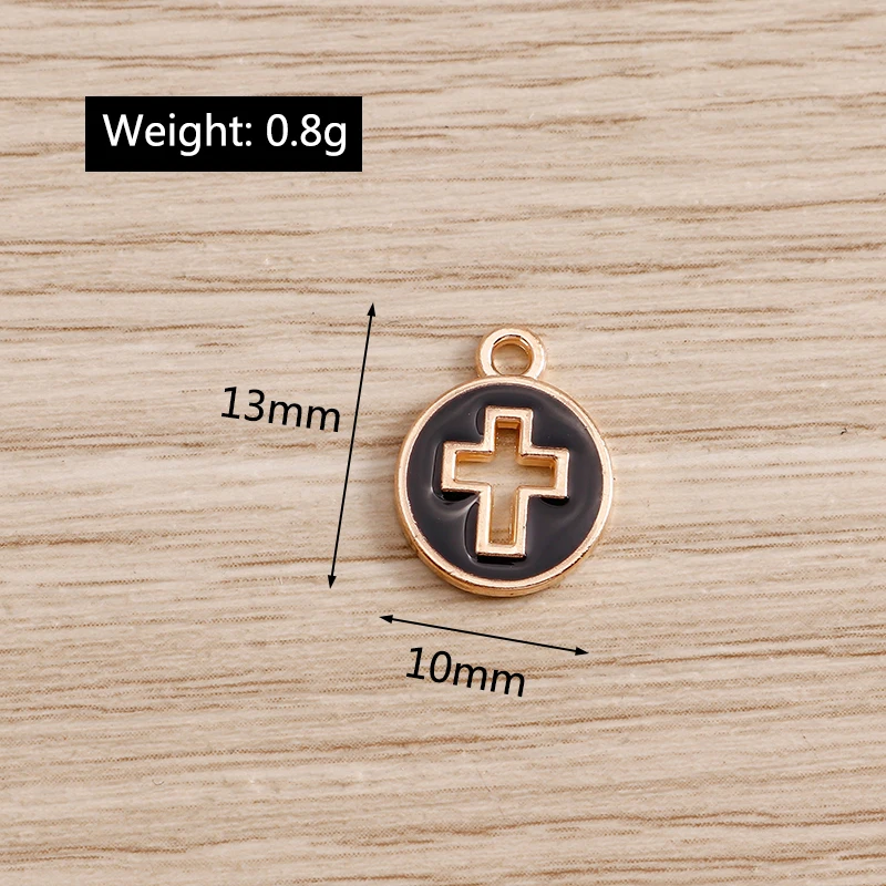 10pcs 10*13mm Religious Hollow Cross Charms Pendants for Necklaces Earrings 4 Color Enamel Charms Handmade DIY Jewelry Making