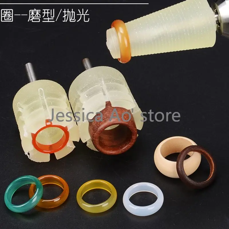 Anello conico manicotto agata giada anello rettifica strumenti lucidatura interna ed esterna asta di fissaggio mandrino in Silicone