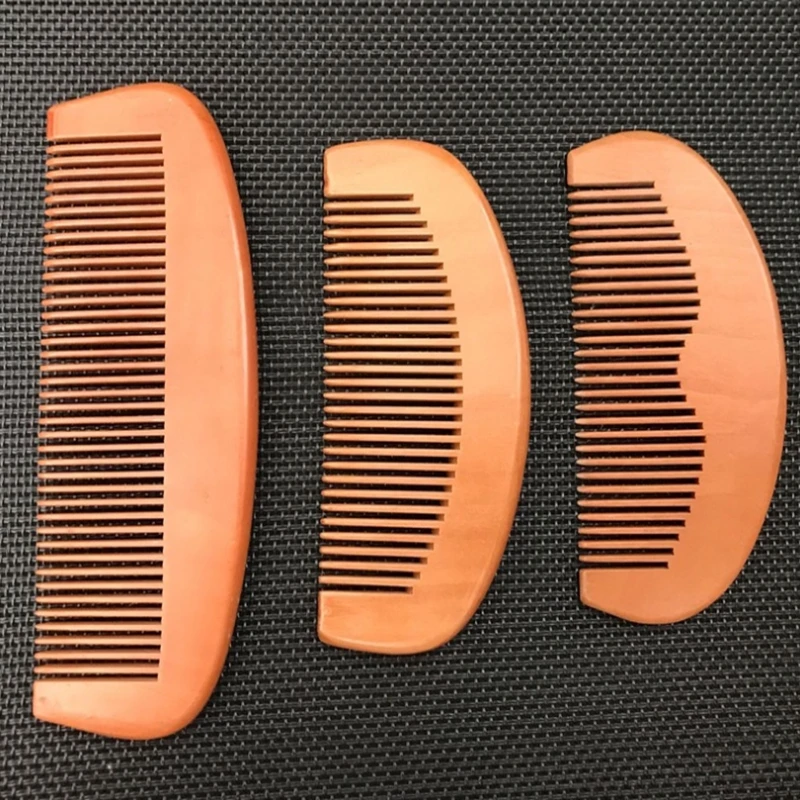 

100pcs Customized Engraved Your Logo Natural Peach Wooden Comb Beard Comb wood Pocket Comb