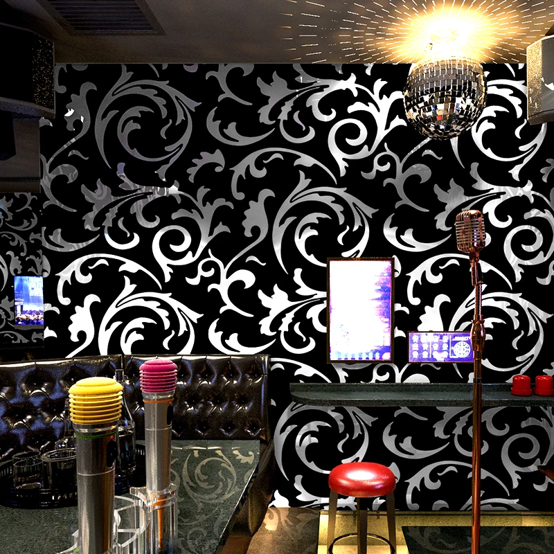 Luxury black Glitter Wallpaper TV Background Wall paper Gold Foil Wallpaper Ceiling Wallcovering Papel De Parede 3D home decor