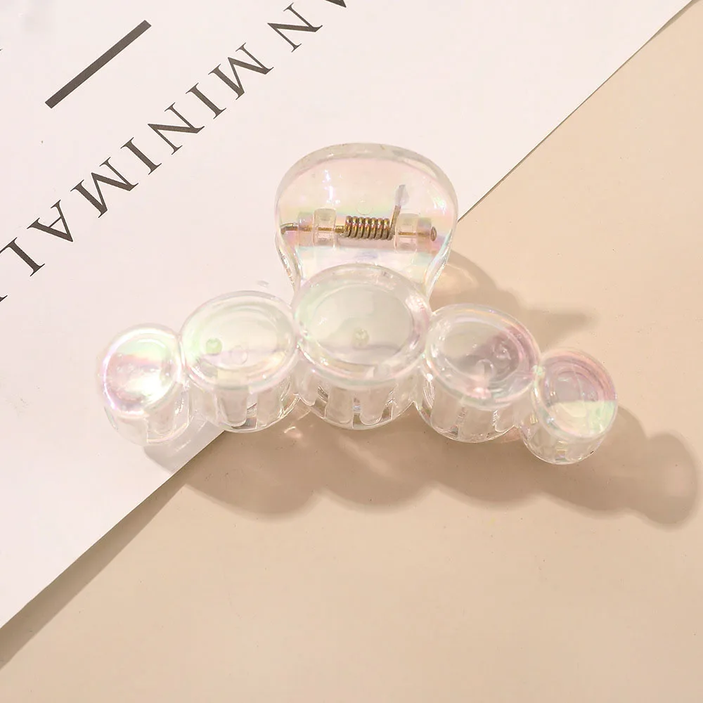 Cakar Rambut Elegan Transparan Plastik Cakar Rambut Mimpi Warna-warni Kesederhanaan Klip Rambut Ikat Kepala Pin Rambut Mode Aksesori Rambut