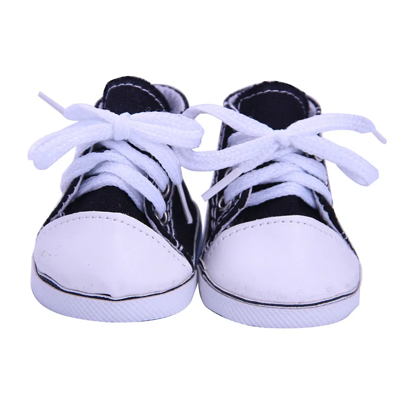 Doll Shoes 7cm High-quality Black Series Leather Shoes For 18 Inch American And Baby New Bron Dolls Toy ，Our Generation