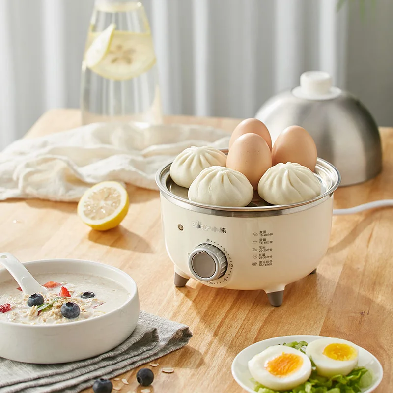 BEAR-Mini Household Egg Electric Steamer Caldeira, Fogão Automático Multi, Ovo Personalizar Fogão a Vapor com Temporizador