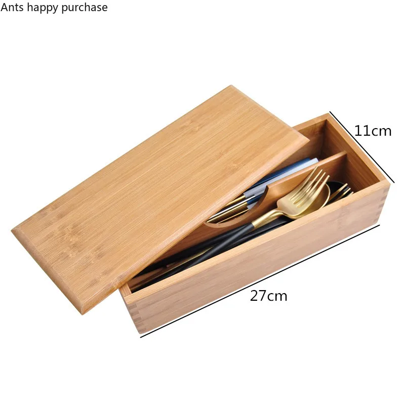 Bamboo Wood Cutlery Storage Box Household Kitchen Tools Restaurant Storage Knife and Fork Chopsticks Box Western Tableware Boxes