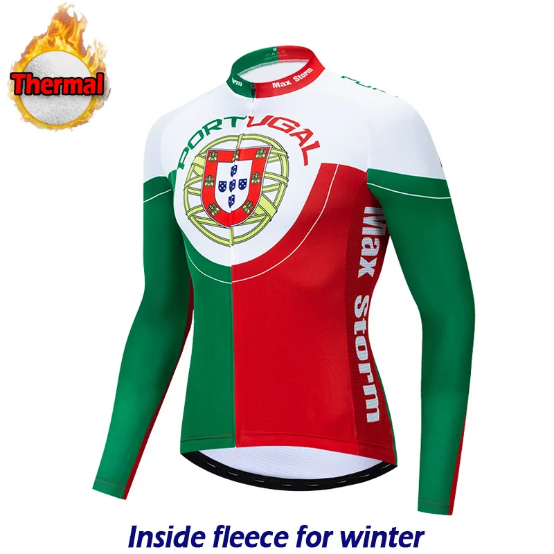 Portugal Stijl Winter Thermische Lange Wielertrui Set Fiets Mouw Sport Broek Dragen Warme Kwaliteit Kleding Mtb Rit Jas