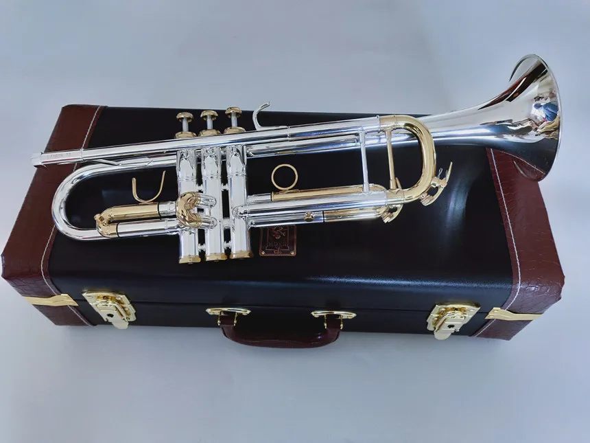 Bach LT180S-72 Bb super Trumpet Musical Instrument Surface Silver Plated Brass Bb Trompeta Professional With case