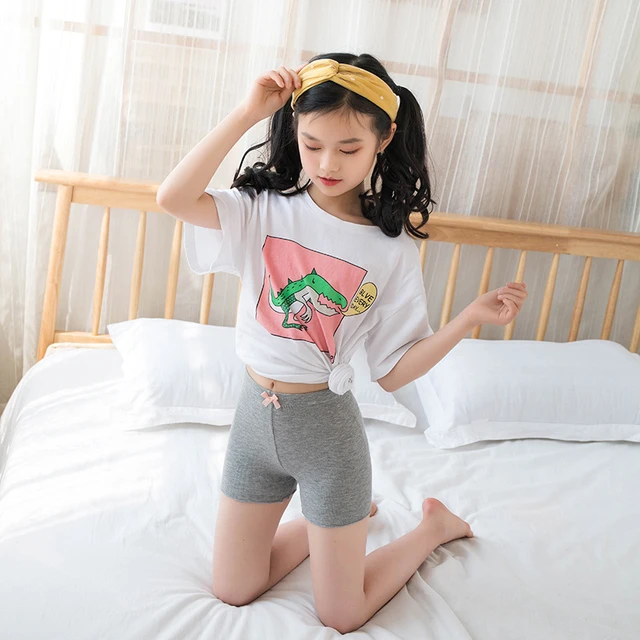 Girls Leggings Summer New Thin Shorts Students Long Modal Safety Pants Underwear 3 8 Years Old Girls Shorts Waveselvedge Kids Leggings AliExpress