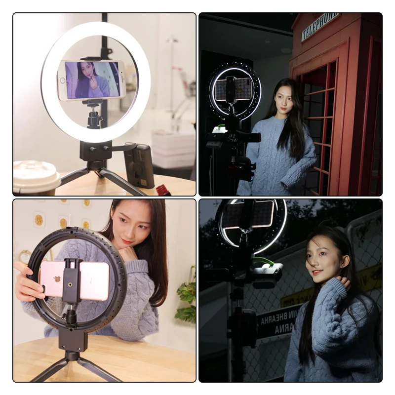 9 Inch LED Ring Light Selfie Ring Lamp Photographic Lighting With Tripod Phone Holder Photo Studio or YouTube/Photography/Makeup